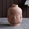 Nordische Keramik-Gesichtsvase Modernes Wohnzimmer Lippenblume Leichter Luxus Ausdruck Halbes Gesicht Dekoration Heimdekorationszubehör