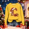 Women's Fashionable Casual Long-Sleeved Christmas Letter Print Crew-Neck Sweatshirt