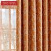 1PC Nuan Series American Retro Pastoral Style Orange Printed Curtains Full Blackout Curtains for Bedroom Living Room Balcony Window for Home Decor