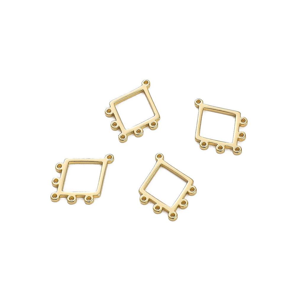 Měděný vějířovitý přívěsek ve tvaru diamantu Love Plum Blossom Geometry Přívěsek pro domácí výrobu šperků Příslušenství