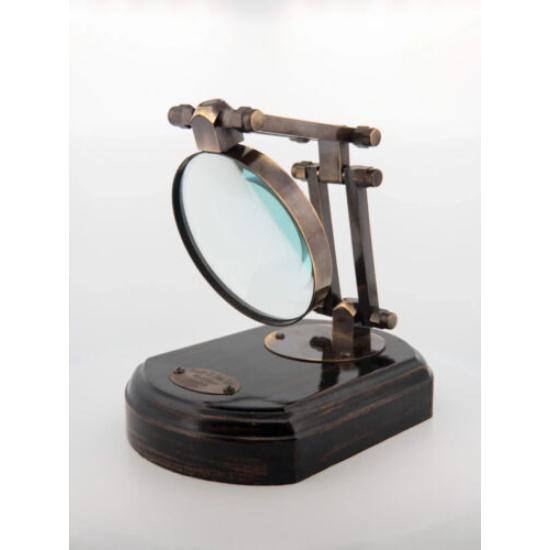 Verstellbare Lupe aus antikem Messing mit Vintage-Gravur „London 1814“