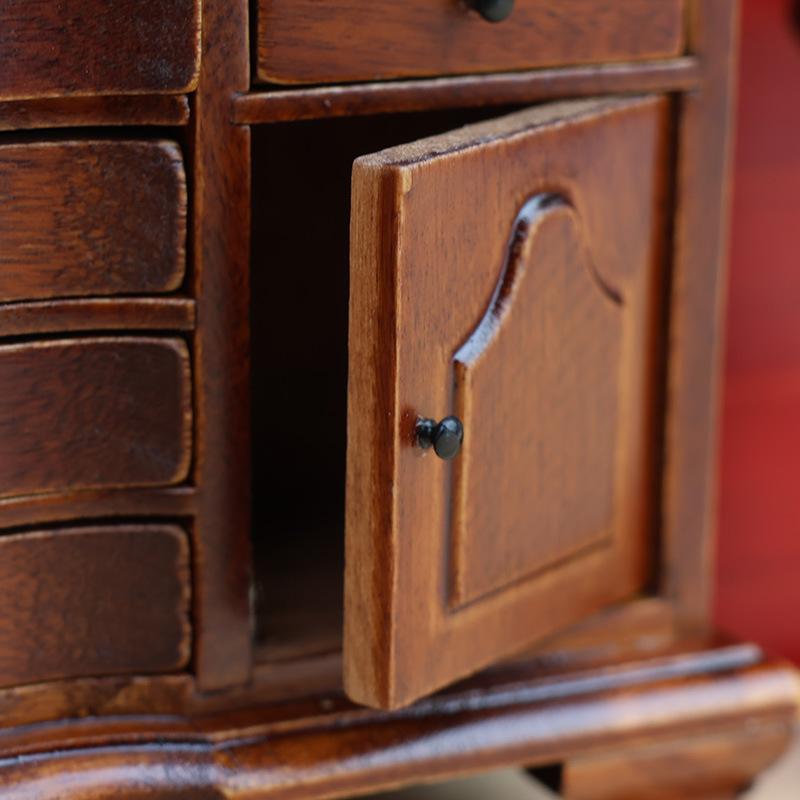 1 Pezzo 1:12 Artigianato in Legno in Miniatura Casa delle Bambole Armadietti Classici Europei Arredamento per Camera da Letto Decorazione Fai da Te