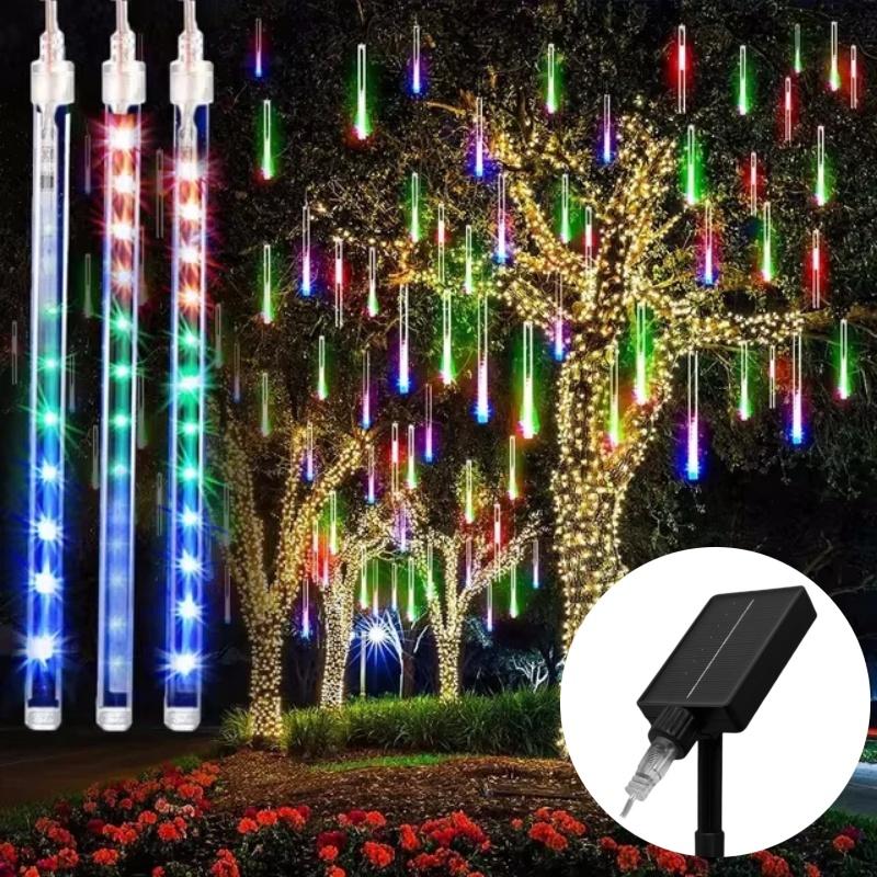 30/50cm Solar LED Meteor Shower Rain Lights Holiday String Lights Waterproof Garden Light Christmas Wedding Decoration