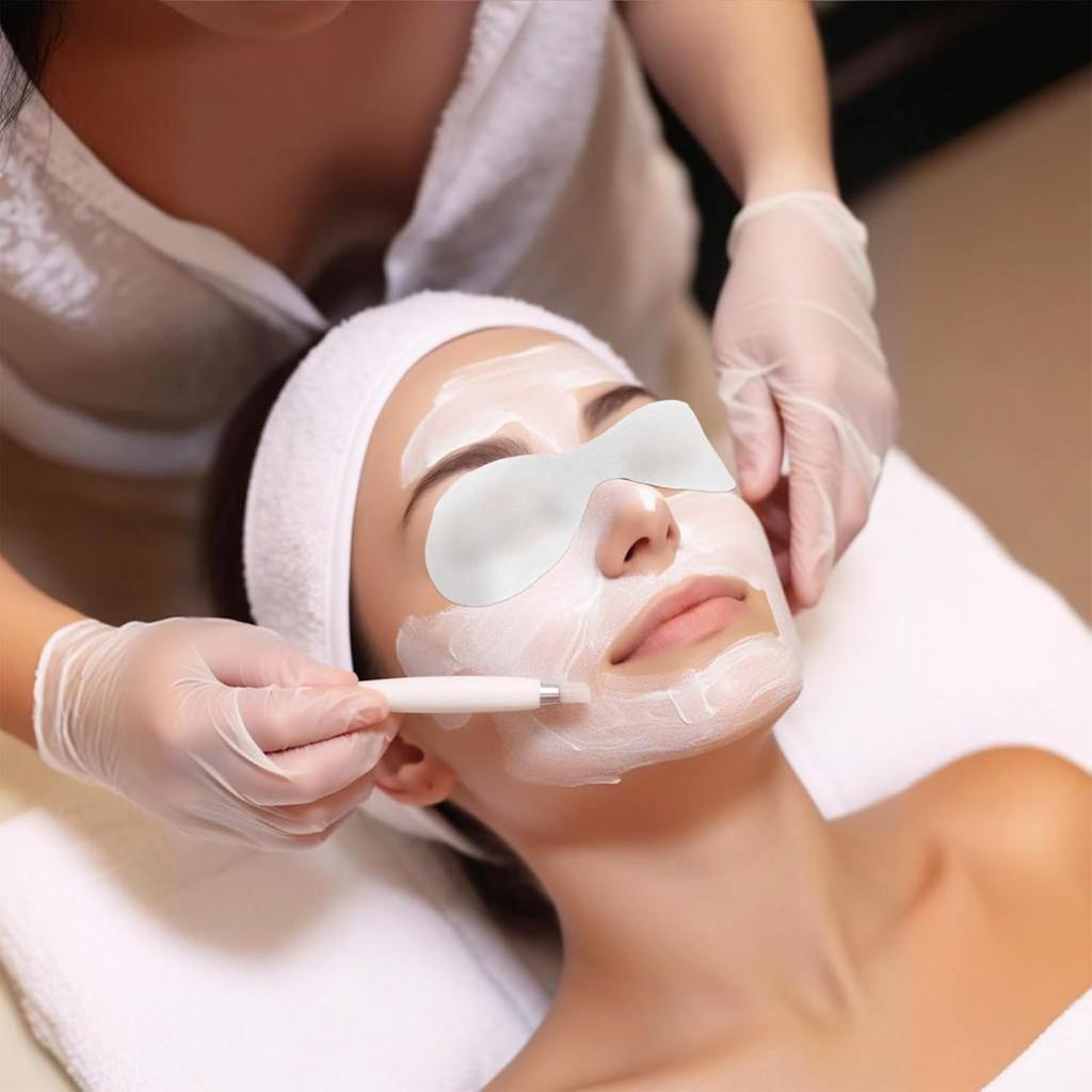 100 Sheets Eye Covers for Facials Disposable Eye Masks Non-woven Cotton Eye Pads Spa Eye Masks Eye Care Patches Paper Paper Beauty Sheets for Facial