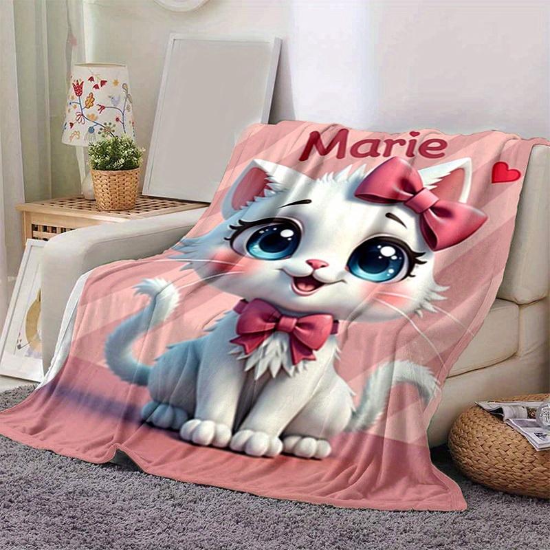 

1pc Cute Cartoon Cat Cartoon Blanket, for Decorating Your Own Sofa and Living Room, Super Soft Flannel, for All Season Use, Bed, Couch, Offi 100x150cm