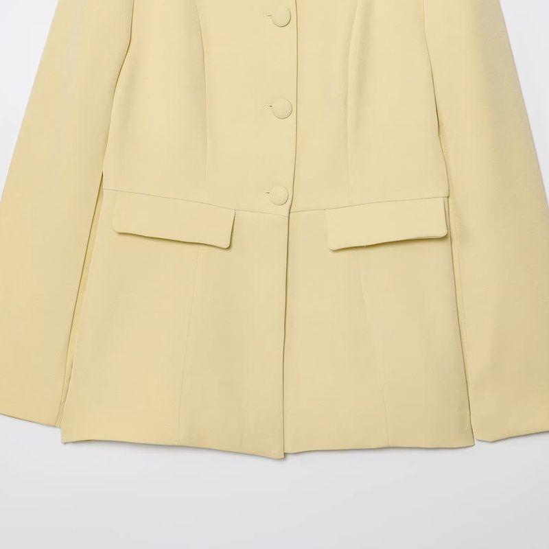 Araltay New Arrival Women's Clothing Fashion Style Fashion Casual Minimalist Long Sleeve round Neck All-Matching Breasted Silm Outwear