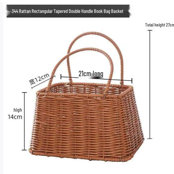 Pastoral Hand-Woven Rattan Willow Flower Basket Souvenir