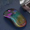 Adjustable DPI RGB Lighting Mouse Rechargeable Honeycomb Shell Gaming Mouse LED Backlit Colorful 2.4G Wireless Mouse Office Work
