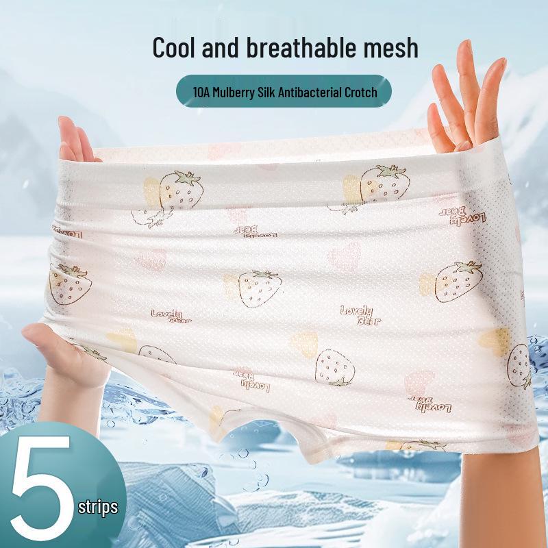Soft and Comfortable Ice Silk Boxer Briefs for Girls - Perfect for Toddlers and Elementary Students