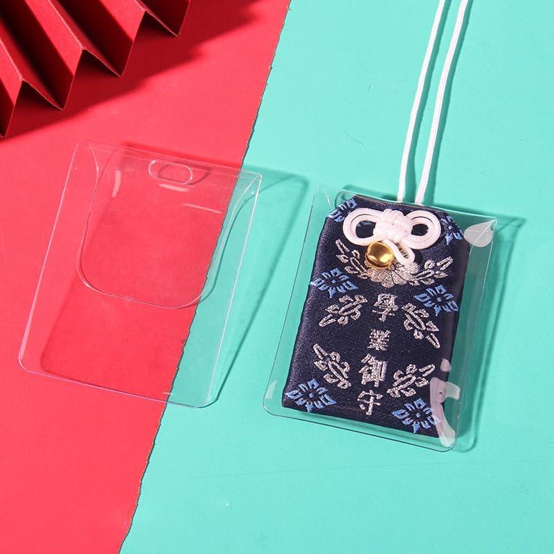 ChasCoCo Rubber Strap Cover, Amulet Case, Amulet Bag, Amulet Cover, 5.3 x 6.8cm, Set of 10, Transparent, Amulet Case, Amulet Case, Keychain, Stain