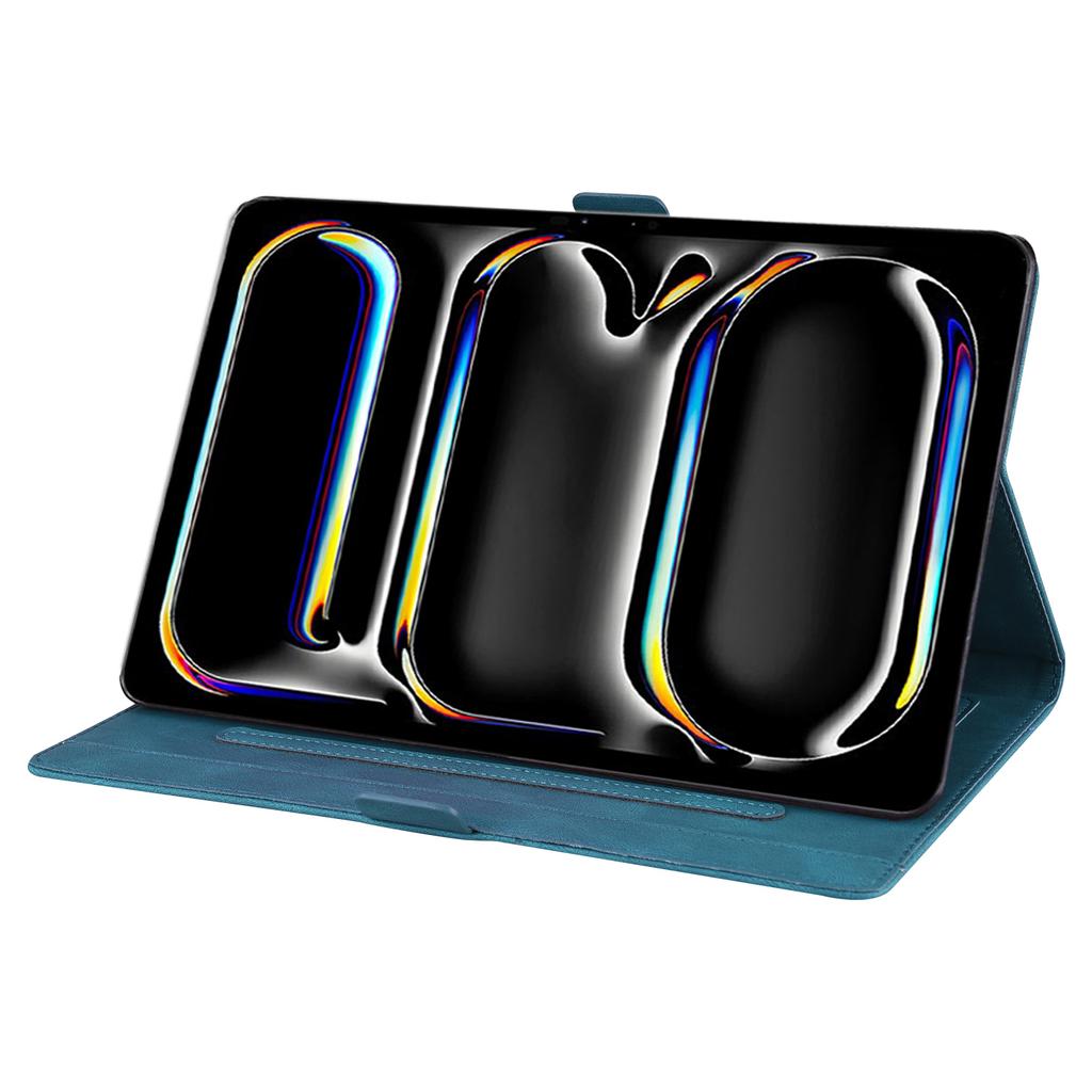 For iPad Pro 11 (2024) Case with Card Slots Butterfly Imprinted Leather Tablet Cover