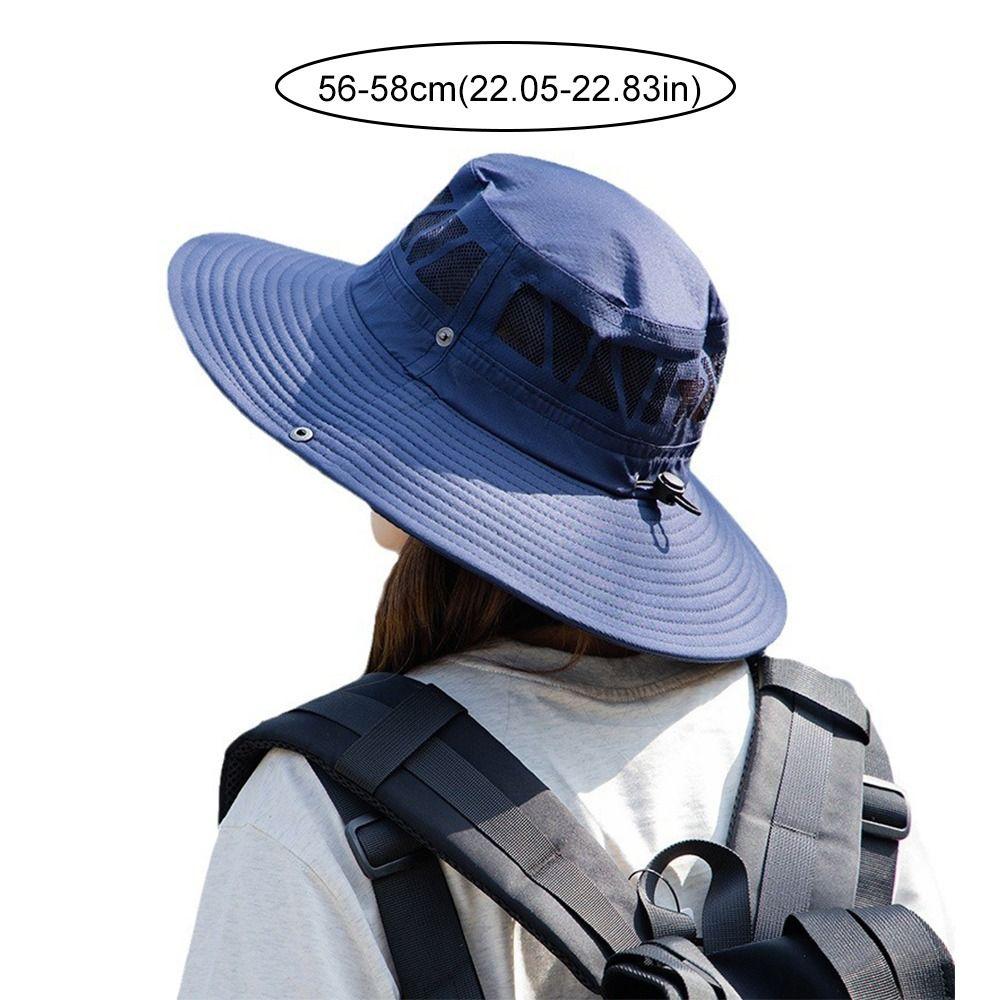 

BEPAN Adjustable Summer Men Women Bucket Hat UV Protection Mesh Outdoor Hiking Hat Fisherman Wide Brim Sunscreen Cap Camping чёрный
