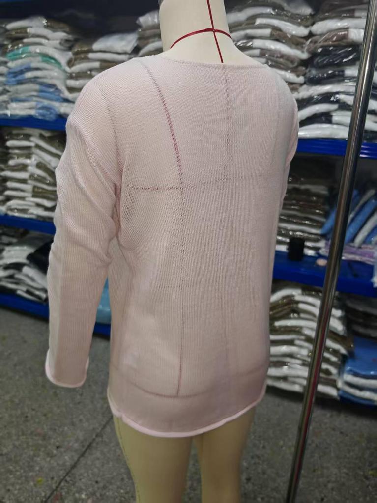 Top a Maglia Rete Autunnale da Donna - Maglione Sexy Trasparente Girocollo