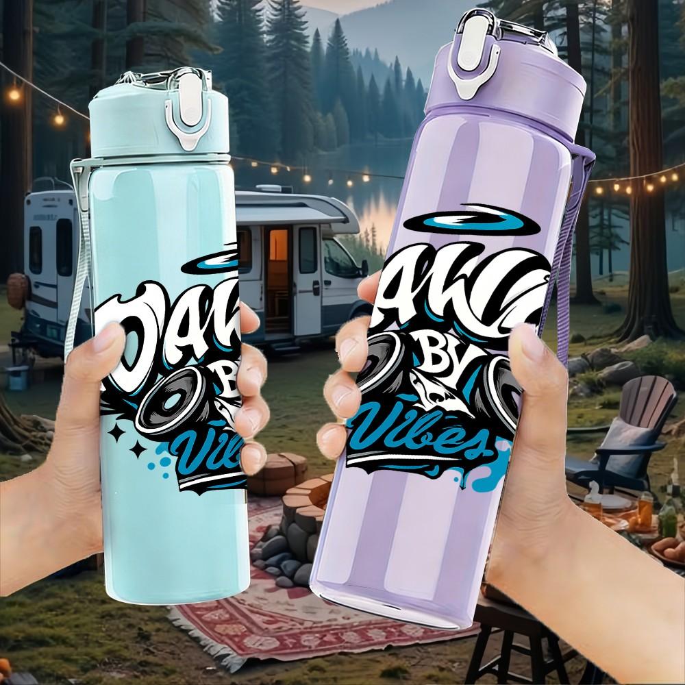 1PC Dancer Street Graffiti Art 750ml Color Plastic Sports Water Bottle Leakproof Flip Straw Lid Suitable for Sports Office Home Use