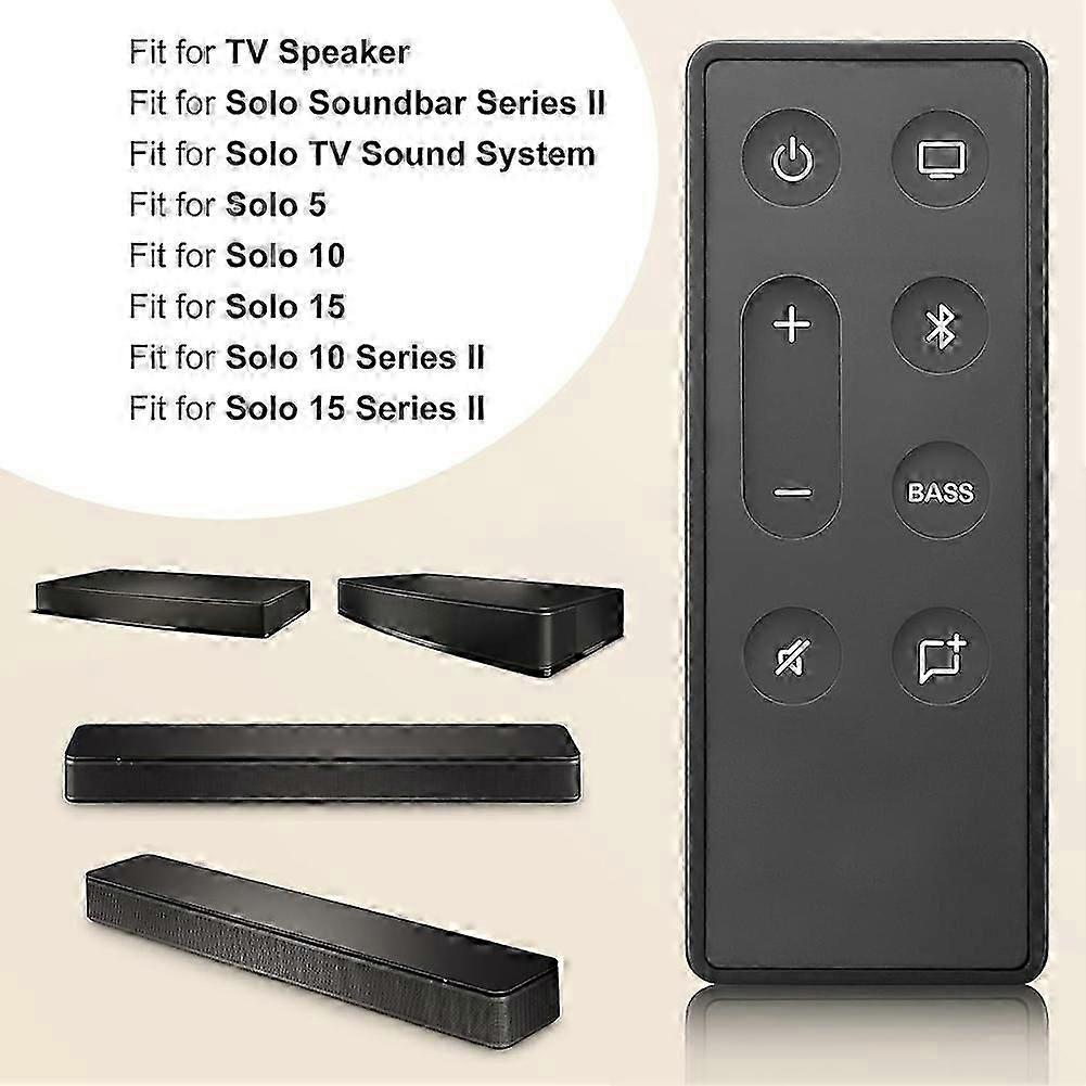 Ersatzfernbedienung, Schwarzer Kunststoff, Erweiterte Sendeleistung, Kompatibel mit TV-Lautsprecher, Soundbar Serie II, Modelle 5, 10, 15