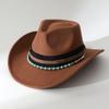 European and American Gothic Style Velvet Necklace, Western Cowboy Hat, Halloween Tassel Crystal Choker, Jazz Fedora Hat