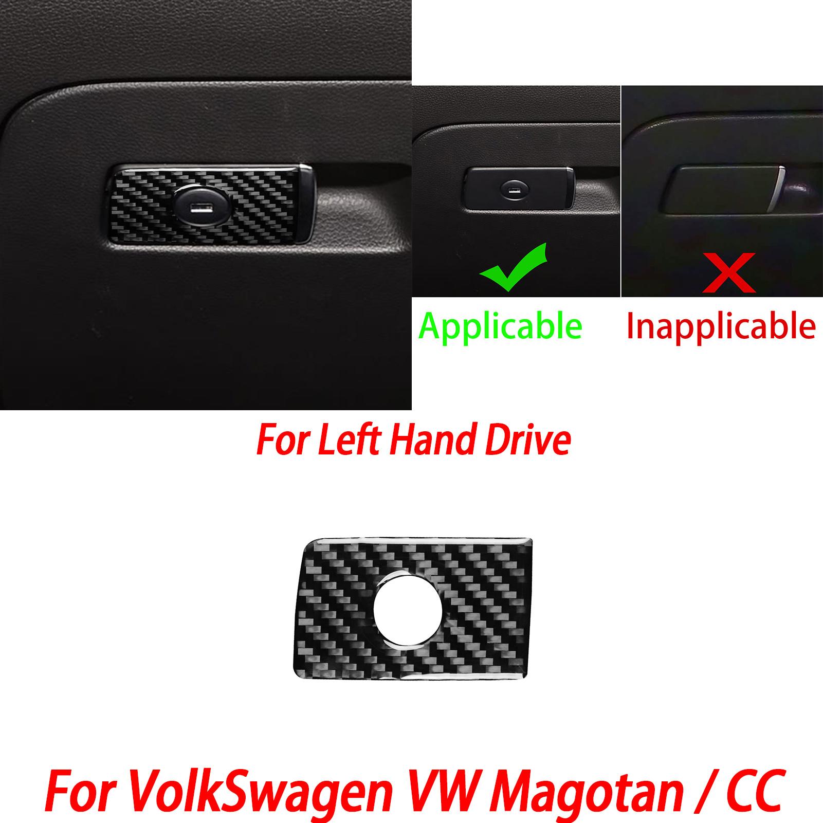 

Carbon Fiber Inner Decoration Stickers For Volkswagen VW Magotan Arteon / CC 2017-2024 Center Console Cover Trim Car Accessories Piano Black
