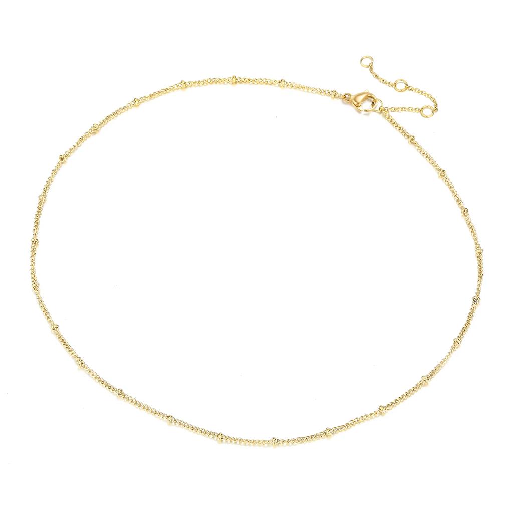 CARLIDANA Elegant 316 Stainless Steel Cuban Paperclip Link Chain Choker Necklace Jewelry for Fashionable Adults and Sophisticate