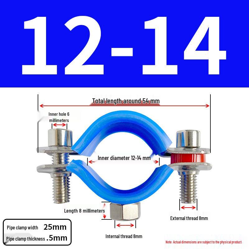 Stainless Steel Pipe Clamp Bracket with M8 Nut for Cable and Gas Pipes