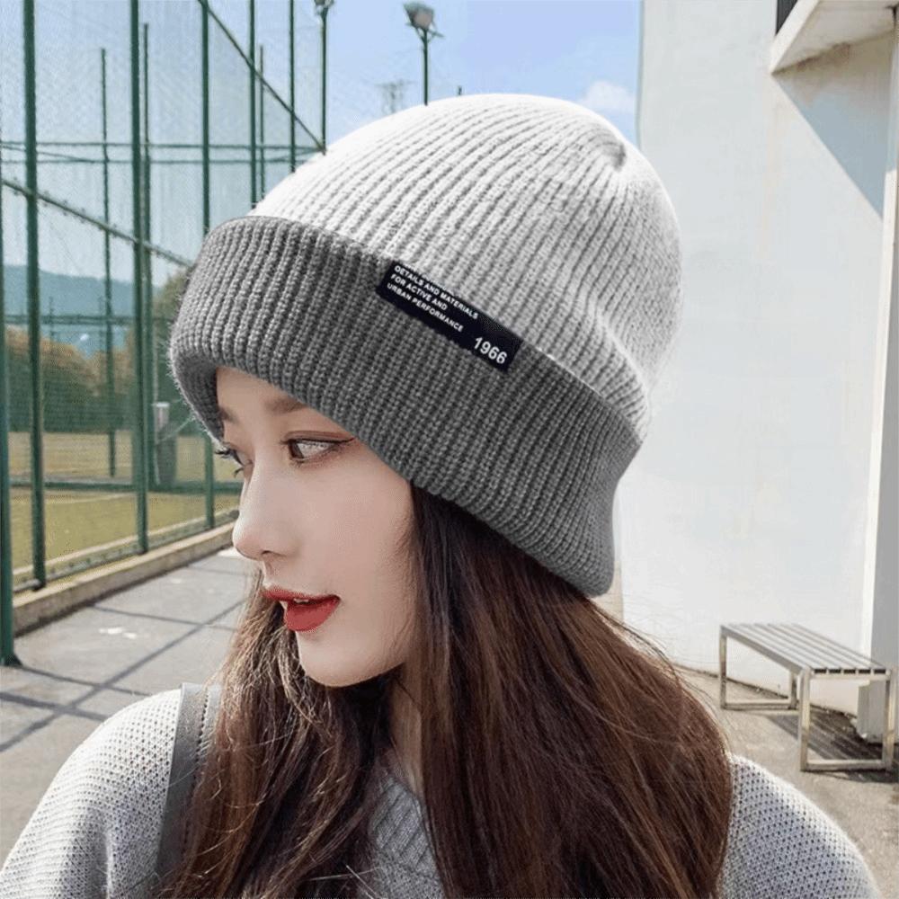 Korean Style Knitted Hat Breathable All-match Hat Cozy Double-faced Hat  Female Use