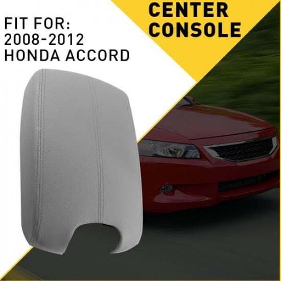 Leather Center Console Lid Armrest Cover + Base Gray For 2008-2012 Honda Accord