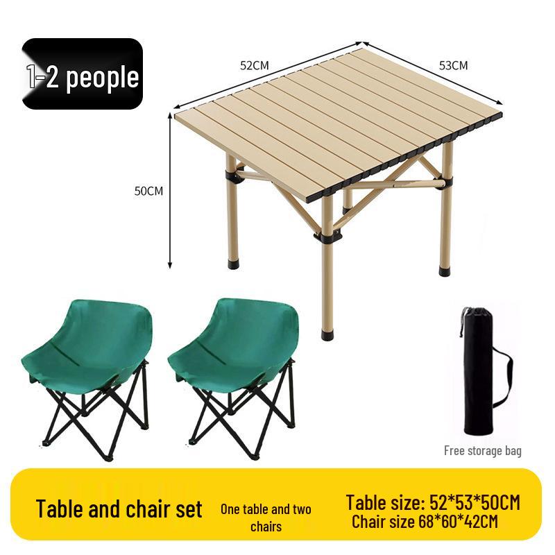 Portable Folding Chair and Table Set for Camping, Fishing, Dining, Street Vendors, Barbecue, and Outdoor Self-Driving Tours.