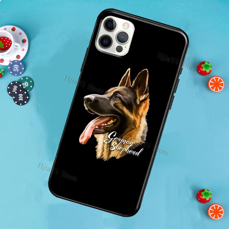 

German Shepherd Dog Cartoon Soft TPU Case For iPhone X XR XS MAX SE 2020 8 7 Plus 11 14 12 13 Pro Max Mini Cover Shell iPhone 13