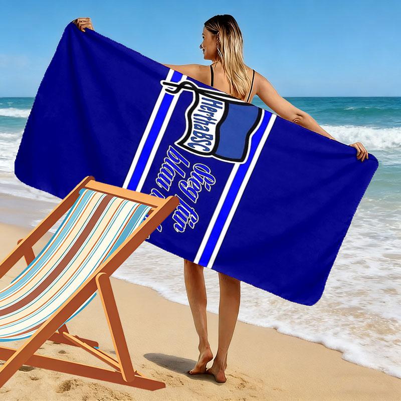 Hertha Legacy Print Beach Towel, Large Soft Quick Dry Towel for Beach Camping Swimming