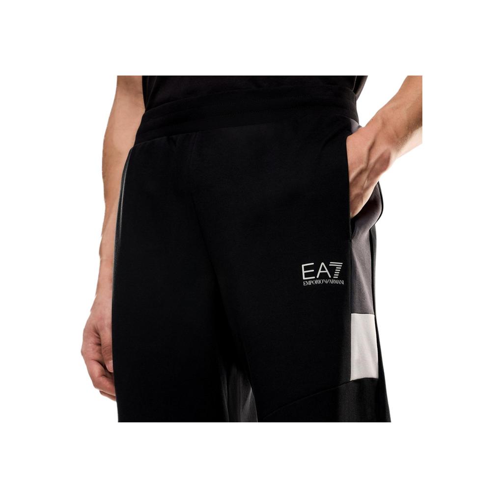 Emporio Armani EA7 Elastic Waist Letter Print Cotton Long Jogging Pants Men bottoms Black 7M000281-AF12660-UC001