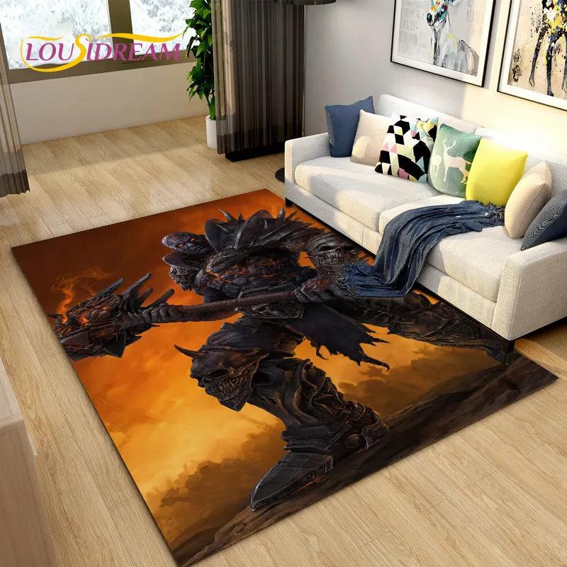 3D WOW, World of Warcraft Spielbereich-Teppich, groß, Teppich für Wohnzimmer, Schlafzimmer, Sofa, Fußmatte, Dekoration, rutschfeste Bodenmatte für Kinder