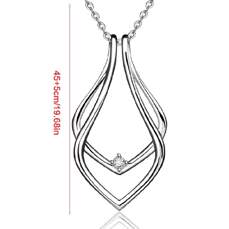 Offener Anhänger Ringhalter Halskette Geometrische Form Halskette Silberschmuck