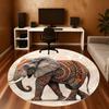 1PC Elephant Mandala Office Round Area Rug, Under Office Chairs Bedroom Living Room Home Decor, Carpet for Office -1110039