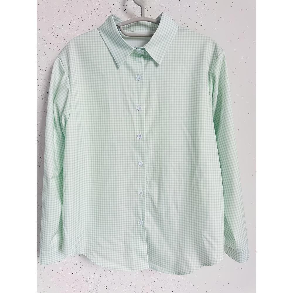 Women's Printed Shirt - Long Sleeve Button Down Shirt, Classic Neckline, Perfect for Office