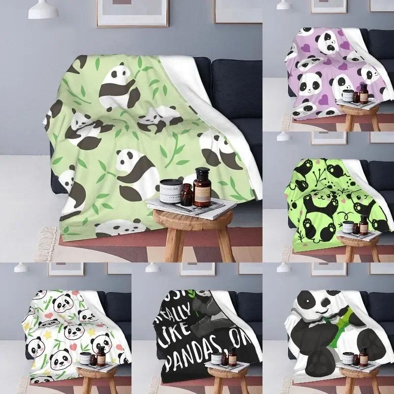 Panda Throw Blanket Gifts for Girls Boys Soft Warm Fleece Flannel Plush Blanket Lovely Cute Panda Blankets for Bed Sofa Couch