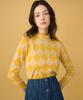 DEAR,PEER Argyle High-Neck T-Shirt Yellow