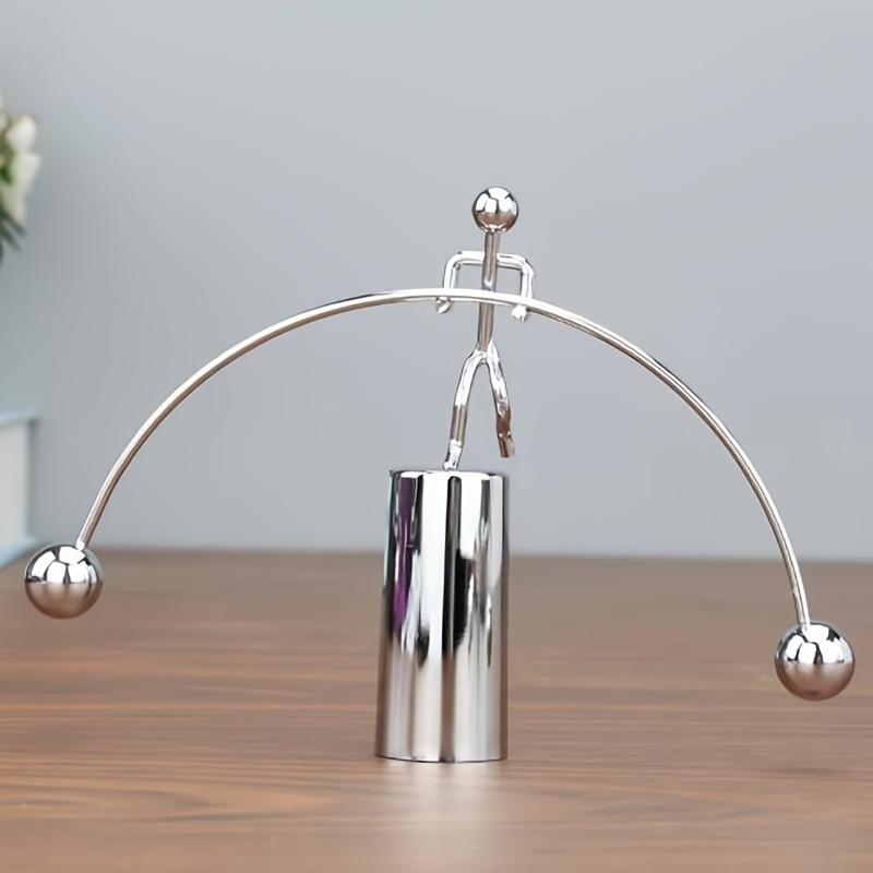 Mini Aço Halterofilista de Equilíbrio: Brinquedo de Mesa para Alívio de Estresse & Decoração Científica Educacional