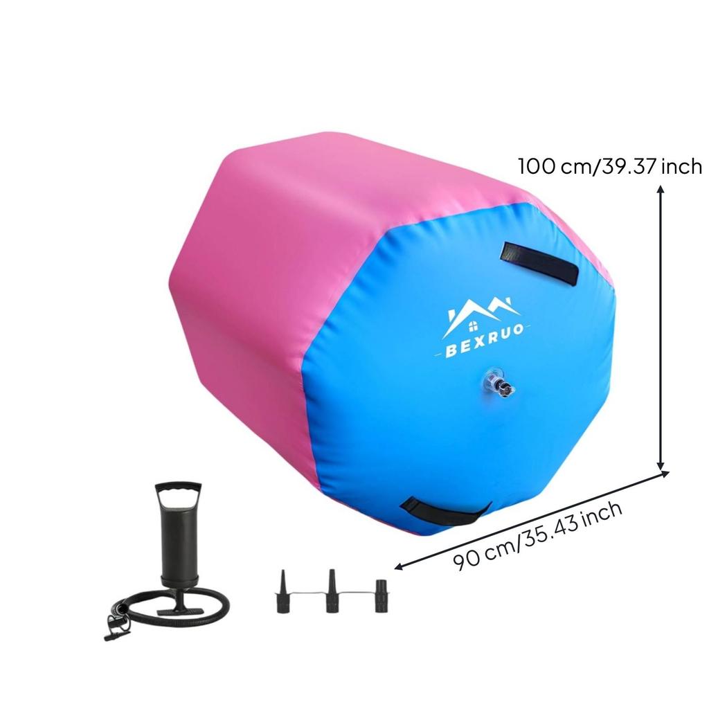 Inflatable Training Roll Gymnastics Machine Yoga Air Barrel for Practice Balance