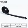 A5 Black Matte Melamine Long Handle Soup Spoon - Food Grade Porcelain Imitation for Restaurants, Hotels, and Hot Pots.