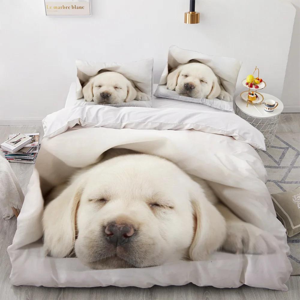 

Comforter Love Dog Cat Cartoon Soft Duvtet Set Bedding 3D Animal Dachshund Bed Sets Home Textiles Full Size Single Double Comforter (quilt)-EU Single(135*200cm)3pcs