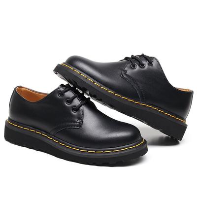 No Foot Grinding = Lightweight Low-top Small Leather Shoes, Genuine Leather British Martin Shoes, Casual Tooling Boots