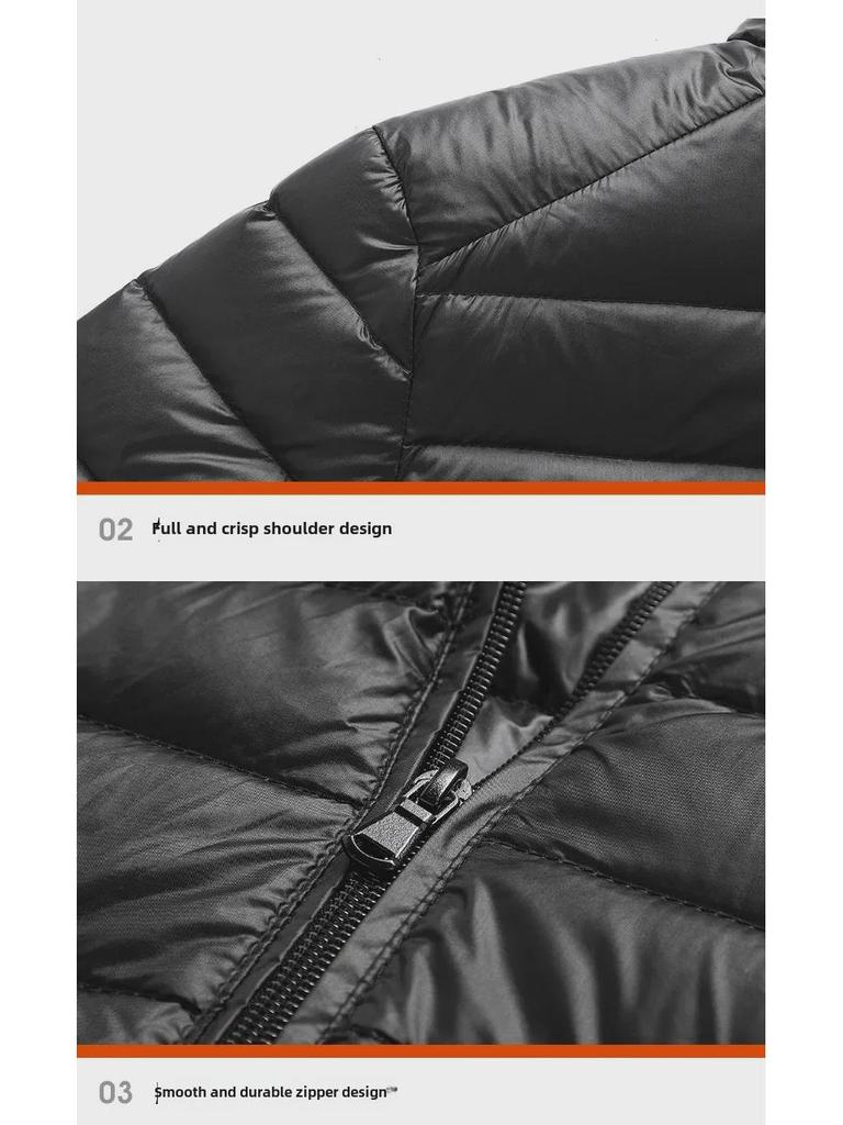 2023 Winter Men's Plus Size Lightweight Velvet-Lined Short Cotton Jacket for Work