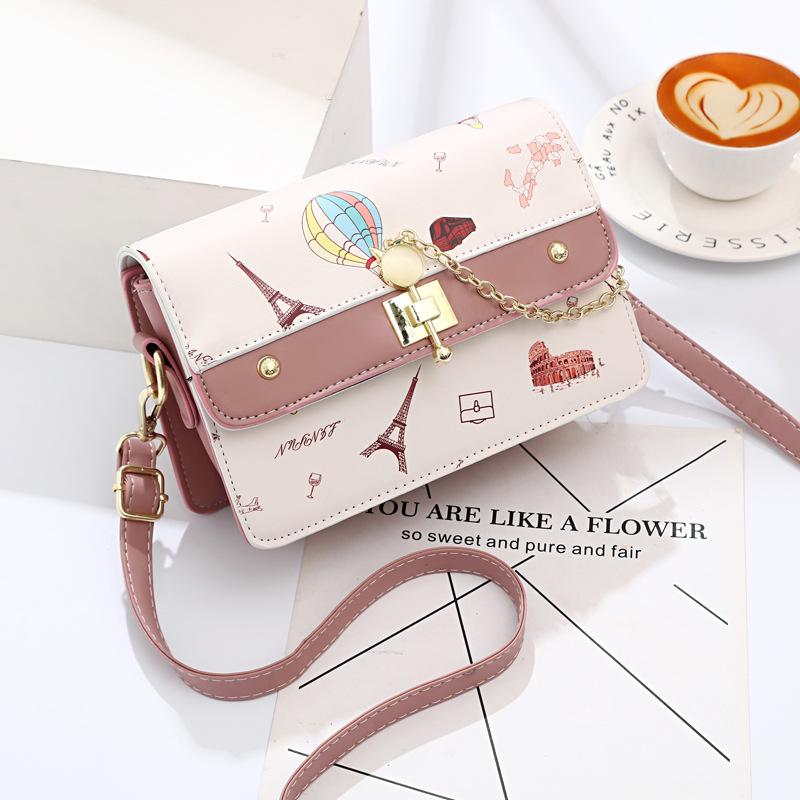 New High Appearance Level Print Patchwork Color Single Shoulder Bag Large Capacity Multi-layer Small Square Bag All Cross-body Bag Women