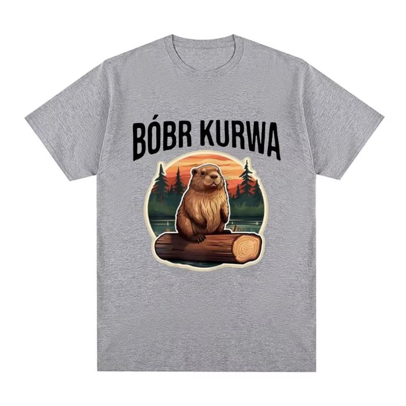 Bober Kurwa Bobr Tshirt Funny Meme Graphic Unisexs Women Fashion Hip Hop Short Sleeve Loose Tshirts Cotton Comfort T Shirt