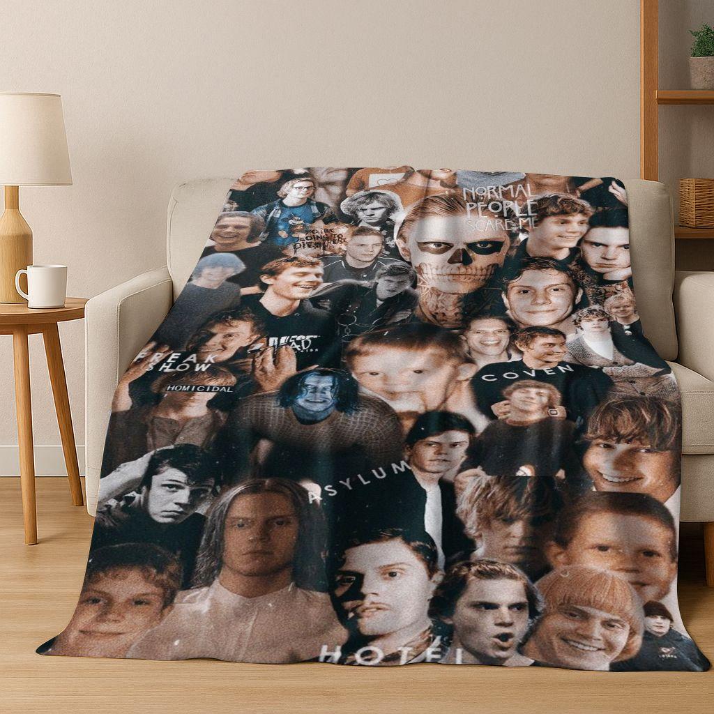 26 Stili Evan Peters Bello Arte Coperta di Flanella, Coperta Morbida e Accogliente per Casa Camera da Letto Letto Divano Picnic Ufficio Coperta Regalo Bambino