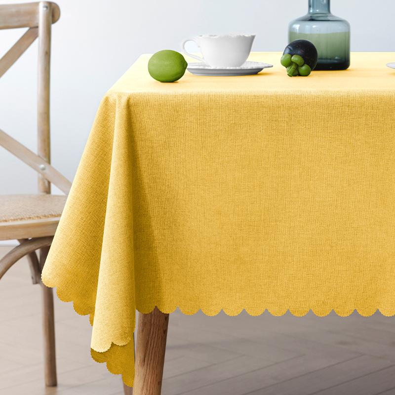 Nieuwe Golf Rand Tafelkleed met Waterdichte Oliebestendige en Hittebestendige Kenmerken Eenvoudig en High-End Rechthoekig Tafelkleed 90x90cm