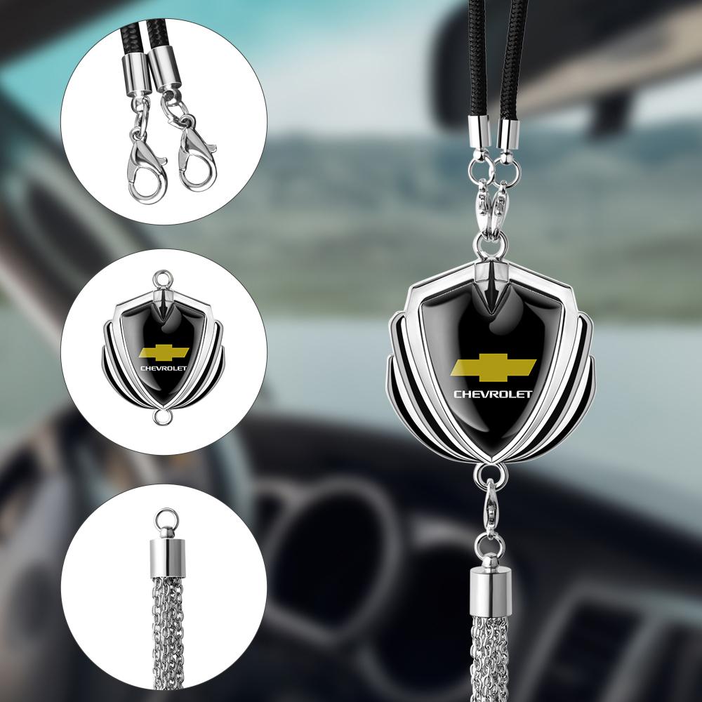 1 Stück 3D Metall Styling Auto Rückspiegel Anhänger Geschenke Innenzubehör Für Chevrolet Spark Sail 3 Corvette Cruze Aveo Trax