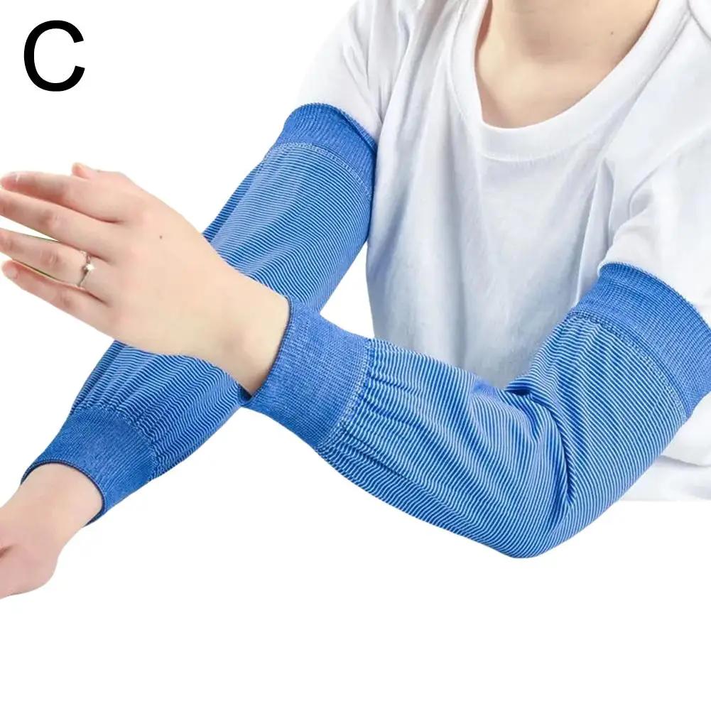 Work Elastic Fishing Cycling Long Sleeves For Men Women Arm Cover Striped Arm Sleeves Arm Warmer Breathable Cooling Sleeves M5K6