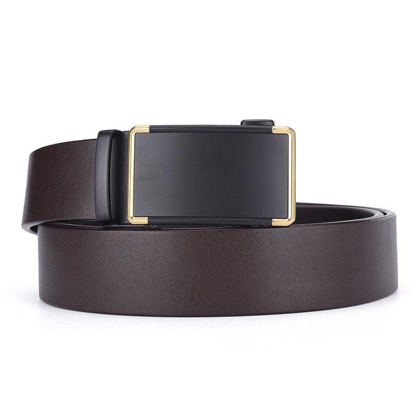 High-End First-Layer Cowhide Belt Men'S Belt Automatic Buckle Pure Cowhide Simple Casual Business Men'S Belt