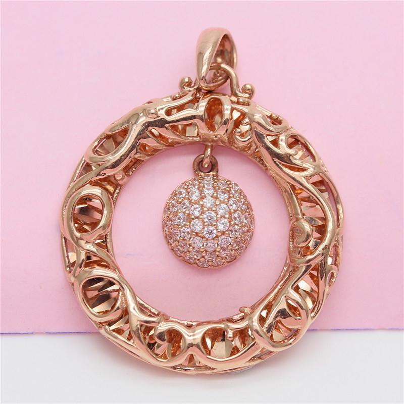 

Exquisite Purple Gold Rose Gold Plated Fashion Luxury High-End Temperament Elegant Colored Gold Diamond Pattern Pendant Collarbone Chain