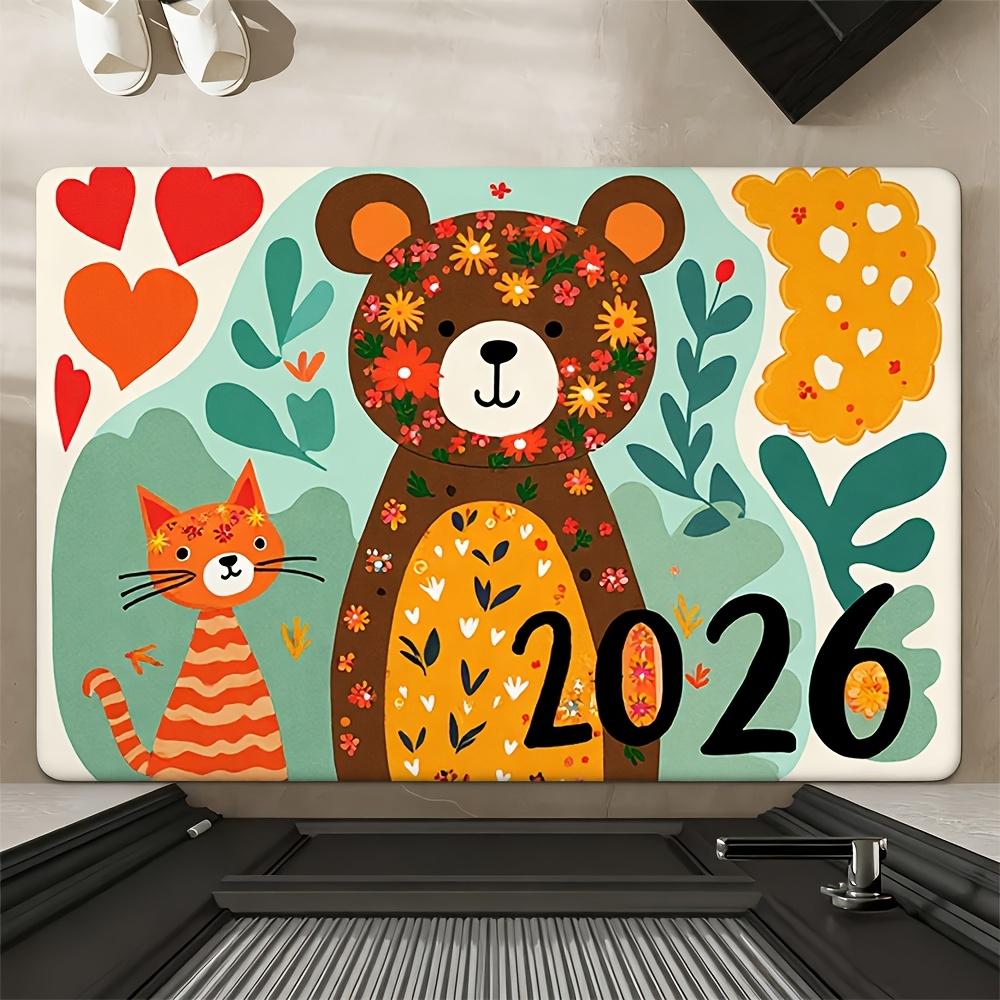 

VIKAMA Cute 2026 Bear Carpet Doormat Welcome Mat Kitchen Rug Bathroom Mat Carpet For Live Room Rug For Bedroom Home Dec 40X60CM (1.3X2FT